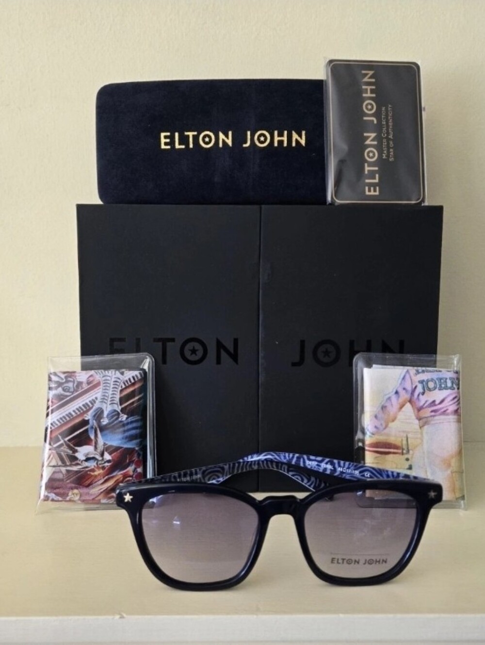 Elton John Sunglasses Derf ZBRBL 48-17-135 WITH COA & Limited Edition Box
